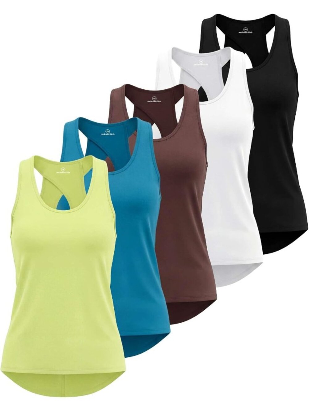 5 Pack Women's Open Back Tank Tops - Athletic Workout Shirts for Gym & Yoga